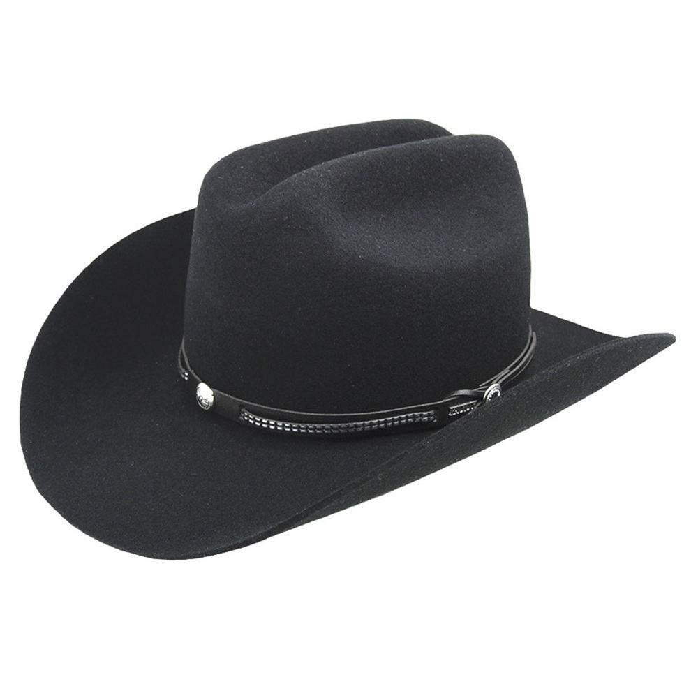 EDDY BROS Black Wool Cowboy Western ROGO II Hat Size 6 7/8